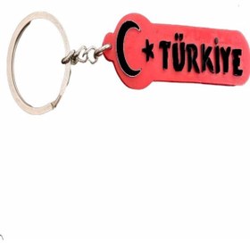 Resim GOGOPREMİUM Anahtarlık Silikon Türkiye Uzun 1.sınıf(kırmızı-siyah) 