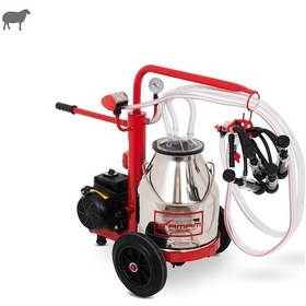 Resim Tamam Ecomini İkili Koyun Süt Sağma Makinesi Paslanmaz Güğüm-kauçuk Memelik Kuru Pompa 