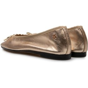 Resim Tommy Hilfiger Ballerına Soft Leather Metallıc Kadın Altın Babet Fw0fw084520hs Altın 