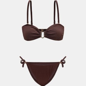 Resim Amarelle Assos Mocha Straplez Yandan Bağlamalı Bikini Takım Kahverengi 