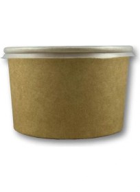 Resim Ambalajın 16 Oz Kraft Çorba Kasesi Şeffaf Kapaklı 