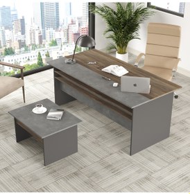 Resim Yurudesign Vista AB Ofis Büro Masa Takımı Kahve-Beton-Antrasit VS 
