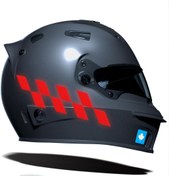 Resim Reflektif Kırmızı Damalı Kask Motosiklet Sticker Takımı Çınar Extreme Çınar Extreme