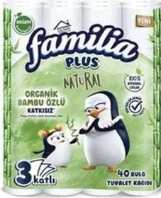 Resim Familia 3 Katlı Bambu Natural Tuvalet Kağıdı 40 Rulo 