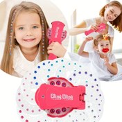 Resim Kızlar İçin Saç Takı Seti - Prenses Makyaj Oyuncakları, Kristal Taşlı Saç Süsleme Makinesi ve DIY Sticker'larla Bebekler İçin Hediye 