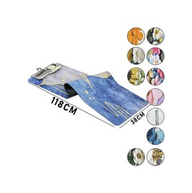 Resim 3d Renkli Desenli - D.gen 38x118cmsu Emici Sihirli Banyo Paspas Pvc - Elastik Ahşap 