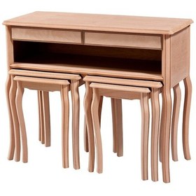 Resim Dresuar-Zigon Avangart Aslan Takım Model Kayın Torna Ayak Yüksek Kahverengi 