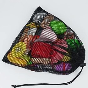 Resim HANABASS 5adet Dayanıklı File Depolama Çantası Golf Topu Taşıma Torbası Çizgili Çanta Çok Amaçlı Top Depolama Için Uygun Yıpranmaz Polyester Malzeme 