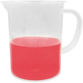 Resim Borox Kabartma Dereceli Beaker Kulplu Plastik Beher 250 ML 