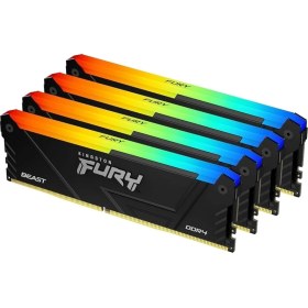 Resim KF436C18BB2AK4/128 Kingston Fury Beast 128GB (4X32GB) 3600MT/S Ddr4 CL18 Desktop Memory Kit Of 4 