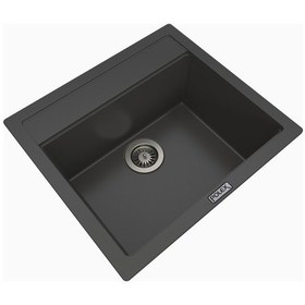 Resim Polex Cristalüx Granit Evye P-08 Antrasit Tezgah Altı Ve Tezgah Üstü Kare Mutfak Evyesi 55.5x50 CM 