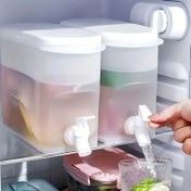 Resim 1 Adet Musluklu Buzdolabı İçecek Dispenseri - Modern Minimalist Tasarım, Limonata, Meyve Suyu ve Çay için Uygun | Dayanıklı PP Malzeme, Taze Tutma Kapaklı | Ev ve Ofis Kullanımı için İdeal, Modern Buzdolaplarına Özel Tasarlanmış Şeffaf Kavanoz 
