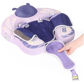 Resim Mambobaby Yüzme Simidi - Pink Butterfly Dreams, Emniyetli, Gölgelikli Ve Ayak Destekli 