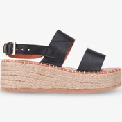 Resim Stato Kalın Taban Kadın Sandalet Siyah Siyah 