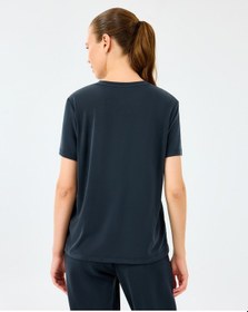 Resim Skechers W V Neck T-shirt Kadın Siyah Tshirt S2510277-3817 Siyah 