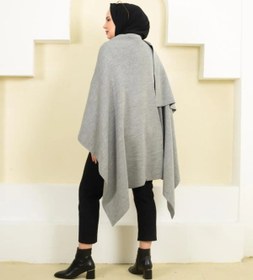 Resim 02Lady Fashion kadın düz renk şal panço 