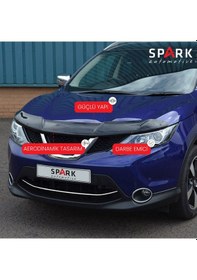 Resim Nissan Qashqai 2014-2016 Yıl Aralığı Uyumlu Kaput Rüzgarlığı 4mm Siyah 