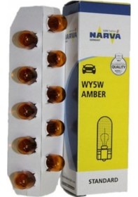 Resim Narva On Adet Wy5w 12v. T10 5w Dipsiz Sarı Ampul No:17169 