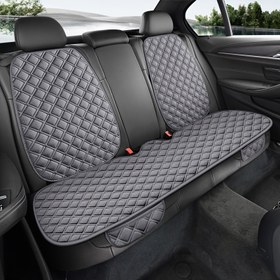 Resim 3Set Yeni Keten Dokulu Lüks Araba Koltuk Kılıfları, Koltuk Kılıfları Arka Koltuk Pedleri 1 Çift ve Depolama Çantası ile 2 Arka Koltuk Kılıflarını İçerir, 90% Tüm Araçlar, SUV'lar, Arabalar, Sedanlar için Evrensel Olarak Uygun (3-Paket) 