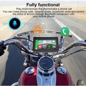 Resim woodhub Motosiklet için 5 İnç Taşınabilir Dokunmatik Ekran, Kablosuz CarPlay ve Android Otomatik Dokunmatik 