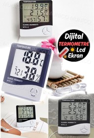 Resim Munico Ev ve İşyeri İçin Dijital Termometre ve Higrometre - Geniş Ekranlı Sıcaklık ve Nem Gösterimi 