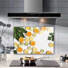 Resim Decorita Limon Desenli | Cam Ocak Arkası Koruyucu | 40CM x 60CM 