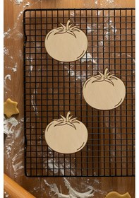 Resim Domates Kurabiye Kalıbı, Hamur Şekillendirici, Bisküvi Kalıbı, Kolay Kesim Ucu Beyaz 