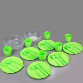 Resim Pileli Store Piknik Seti 6 Kişilik Çantalı 32 Parça 
