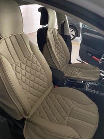 Resim Fresh Start Chevrolet Aveo Uyumlu Lüks Oto Koltuk Minderi Ön Arka 5'Li Takım Bej 