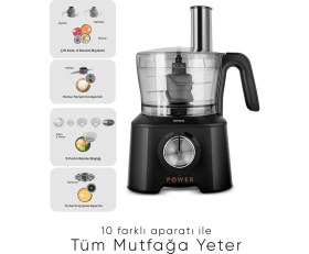 Resim Allians Çift Katlı 4 Kanatlı Mutfak Robotu, 2000W Güçlü Motor, Çok Fonksiyonlu 