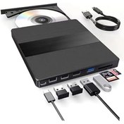 Resim Qedii 7In1 Harici Usb 3.0 Ve Type-C Dvd-Rom Dvd-Rw Optik Sürücü, Usb Ve Type C Kablolu, Pc, Tablet, Dvd P 