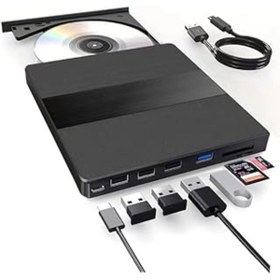 Resim Qedii 7In1 Harici Usb 3.0 Ve Type-C Dvd-Rom Dvd-Rw Optik Sürücü, Usb Ve Type C Kablolu, Pc, Tablet, Dvd P 