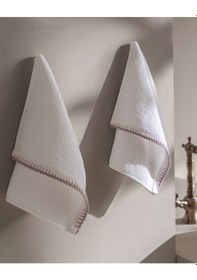 Resim Madame Coco Aveline Kroşeli 2'li %100 Pamuk El Havlusu - Beyaz/lila 8684427208311 Çok Renkli 