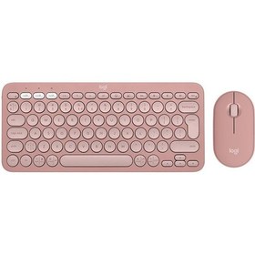 Resim Logıtech Pebble 2 Combo, Rose, 920-012247, Bluetooth, Türkçe, Q, Multimedya, Mini Klavye Mouse Set Lazer 