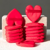 Resim 10 Adet Kalp Şeklinde Kadife Toz Süngerleri Kurdele Saplı, Islak ve Kuru Kullanım İçin Yumuşak Peluş Makyaj Süngeri, Yüz ve Vücut için Yeniden Kullanılabilir Güzellik Araçları, Tüm Açık Bej Tiplerine Uygun - Pembe, Yüz ve Vücut Bakımı | Nazik Uygulama | Kadife Dokusu, Yüz İçin Makyaj Süngerleri 