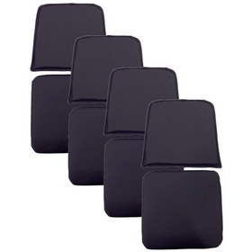 Resim Knsz minder seti 4 lü zng&mğr&uslu mor suni deri tel bar sandalyesi oturma ve sırt minderi set 