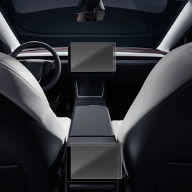 Resim Tesla Model Y Jüniper 2025 15,4 Inc Navigasyon ve Arka Yolcu Ekran Uyumlu Nano Koruyucu 2li Set 