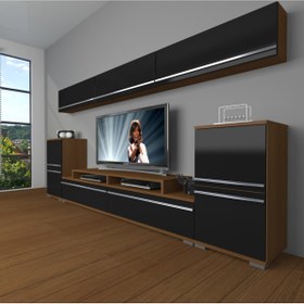 Resim Decoraktiv Ekoflex 9 Mdf Tv Ünitesi Tv Sehpası - Ceviz - Siyah 