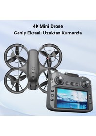 Resim İdragon U9 Katlanabilir Mini Drone Ekranlı Kumanda Fırçasız Motor Hd Kamera Çift Bataryalı 