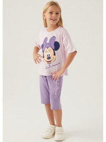 Resim Minnie Mouse Smile Pembe Kız Çocuk Kapri Takım 5274-42774 Pembe 