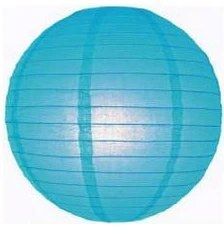 Resim Toptancı Kapında Dekoratif Çin Feneri – Kağıt Lamba - Mavi 