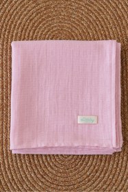 Resim elibaby %100 Organik Pamuk Çift Katlı Müslin Örtü Bebe Pembe (75X85 CM) 