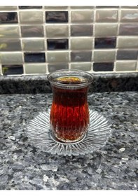 Resim Echo 420181 Çay Bardağı Ve İthal Çay Tabağı Seti 12 Parça Şeffaf 