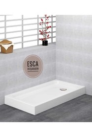Resim Esca 70x80 Dikdörtgen Monoblok Duş Teknesi H-12 Cm Yükseklik Kaliteli Sert Akrilik - Duşakabin 
