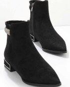 Resim Bambi Siyah Süet Kadın Bot & Bootie K02204160602 
