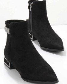 Resim Bambi Siyah Süet Kadın Bot & Bootie K02204160602 