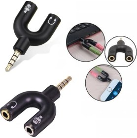 Resim Wozlo Kulaklık Mikrofon Birleştirici Adaptör 3.5mm Ayırıcı Aparat 