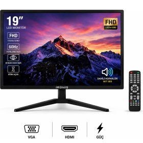 Resim MN6 Ironiq IRN-Q19WS 19 Inç Full Hd LED Monitör 1920X1080 60Hz HDMI VGA Av Ses Çıkışı Düşük Mavi Işık Bilgisayar Monitörü 