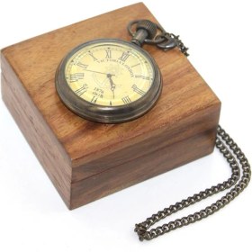 Resim MCM Group Ahşap Kutulu Pirinç Köstekli Saat 16156 - Lisinya 