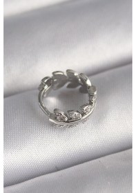 Resim 316l Çelik Gümüş Renk Zirkon Taşlı Yaprak Model Tragus Piercing - Tj-pr1303 Çok Renkli 